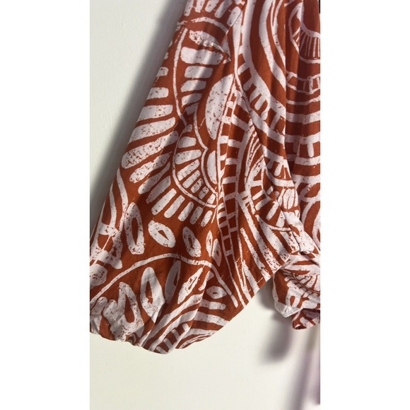 Anthropologie Bodhi Faux Wrap Cropped Red Full Wrap Blouse Top Large NEW - Picture 6 of 10